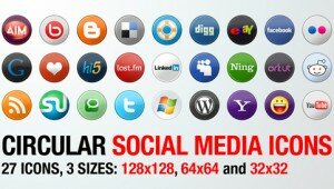 circular social media icons
