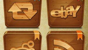 wooden social icons