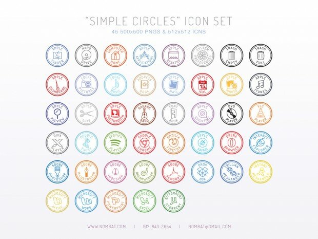 simple circles icon set