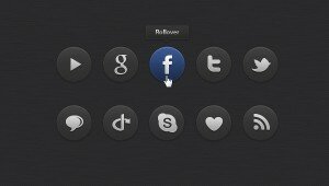 dark social icons set