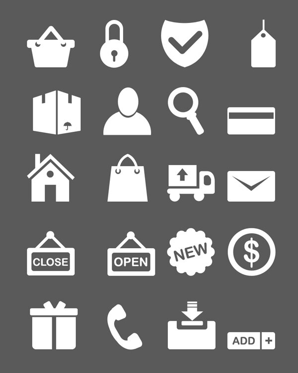 minimal ecommerce icons