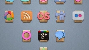 social wooden icons