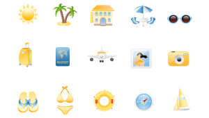 summer holidays icons