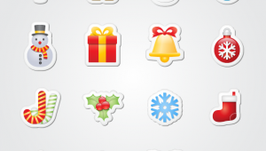 christmas stickers icons
