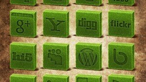 social networks grass icons