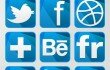 blue social media icons