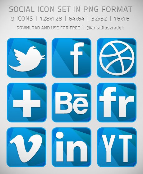 blue social media icons