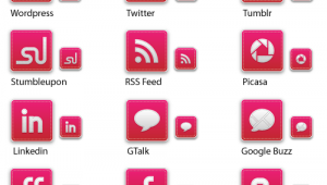 pink social media icons