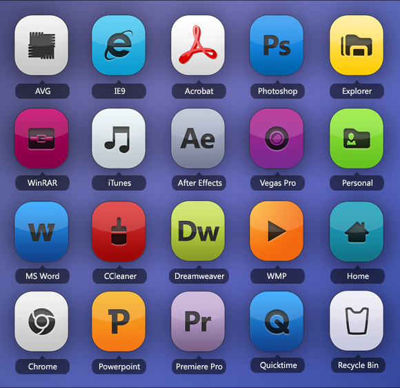 radial icon set