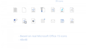 office 15 style file icon set