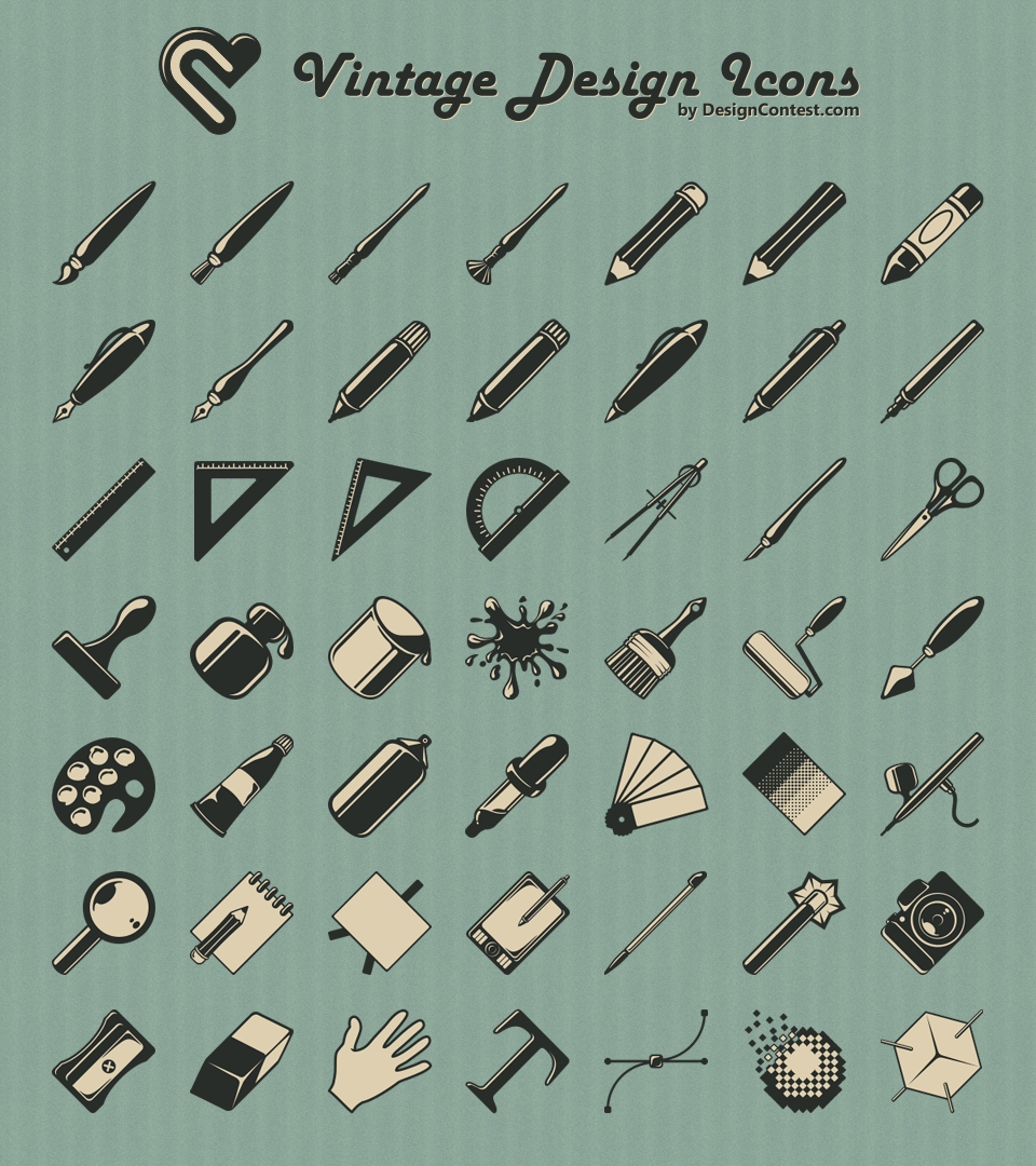 Vintage design icons