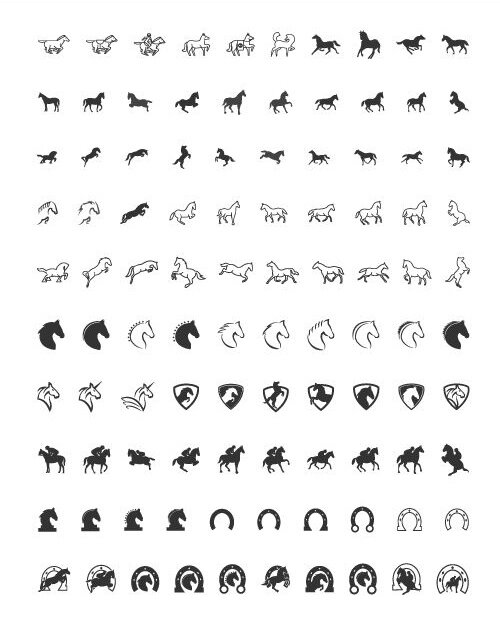 100 horse icons